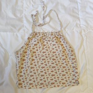 Floral Halter Crop Top Stretchy Small (Probably Garage)